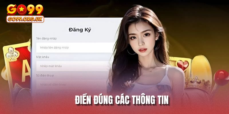 Điền đúng các thông tin