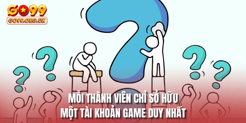 Mỗi thành viên chỉ sở hữu một tài khoản game duy nhất